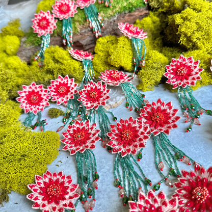 Superbloom DAHLIA Embroidered Earrings