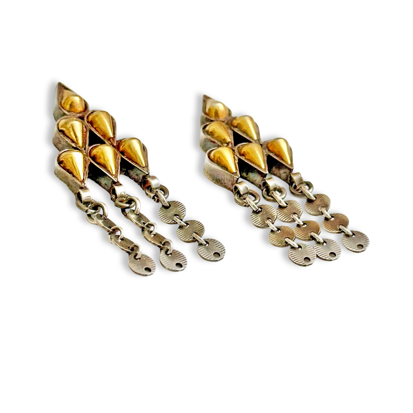 Bandlu-3 Gold Foil Sterling Silver Post Earrings