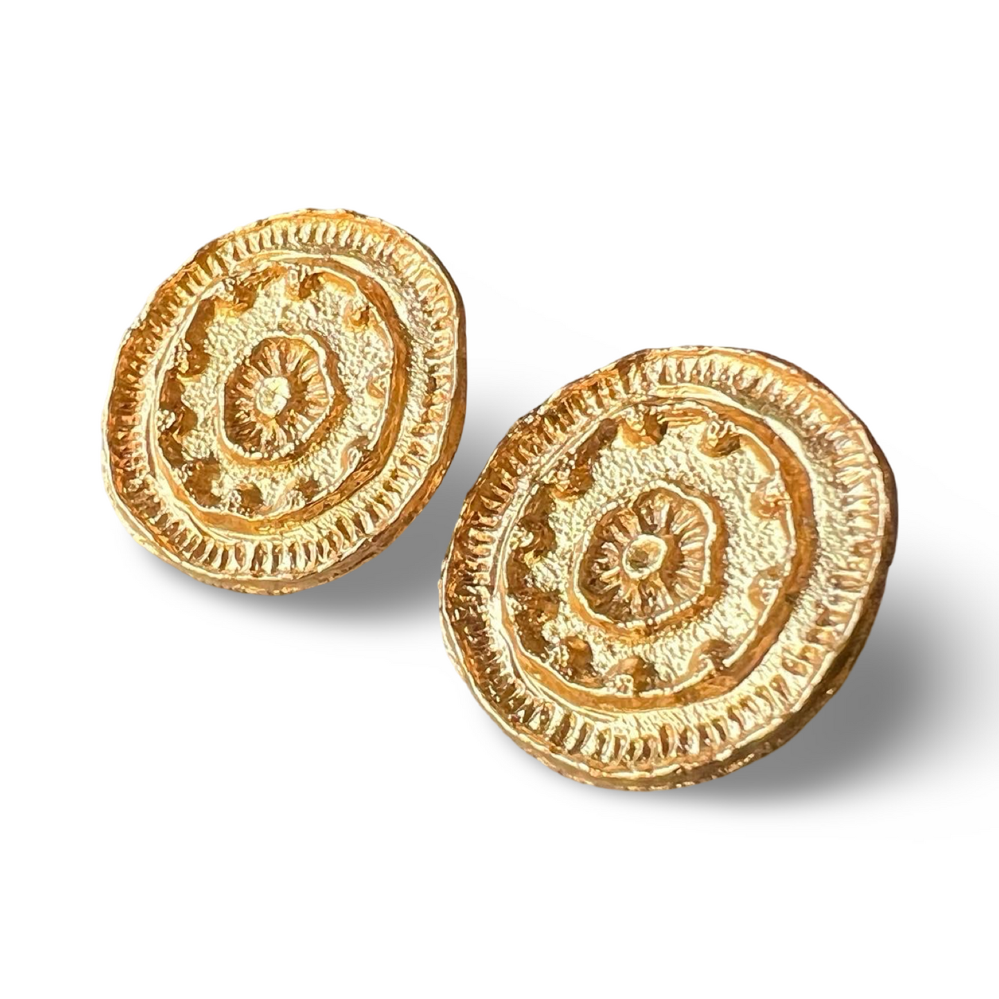 Gold Plated BEEJ MANDALA Post Earrings