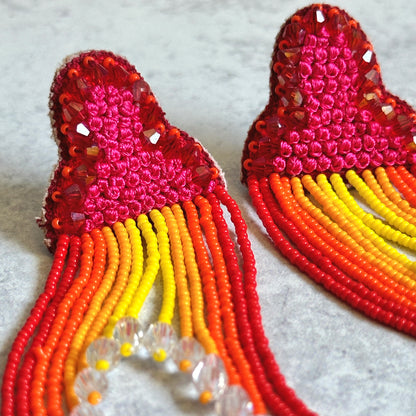 Sunkissed ABLOOM Hand Bead Embroidered Earrings