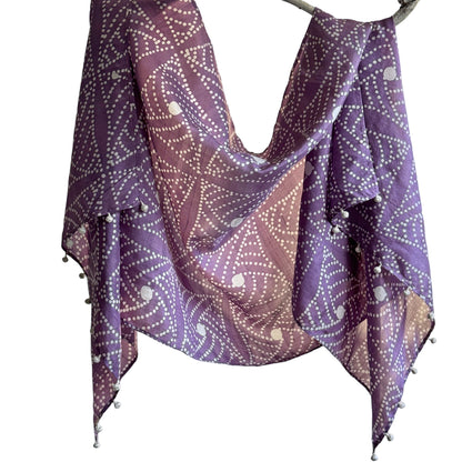 DEWBERRY Batik Hand Block Printed Mulberry Silk Scarf