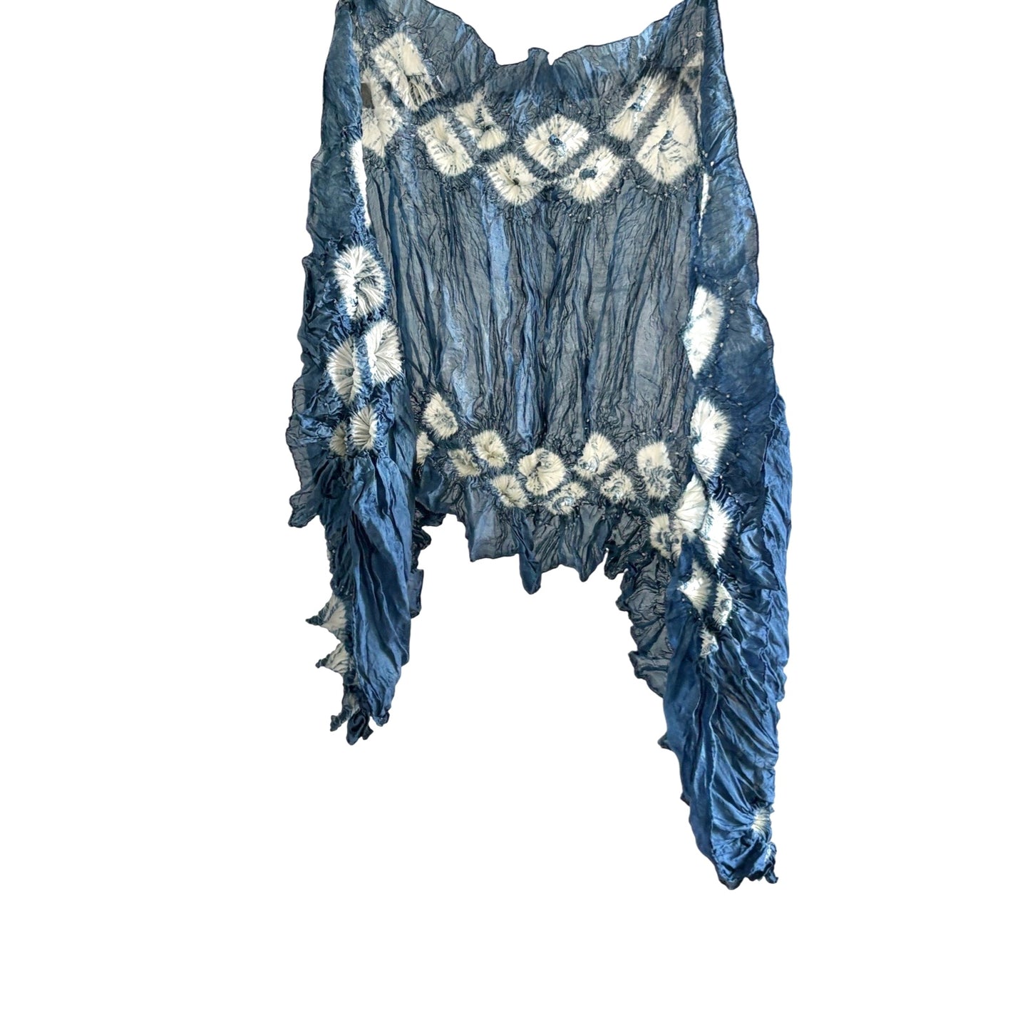 CASPIAN Tie Dye Natural Indigo Handwoven Scarf