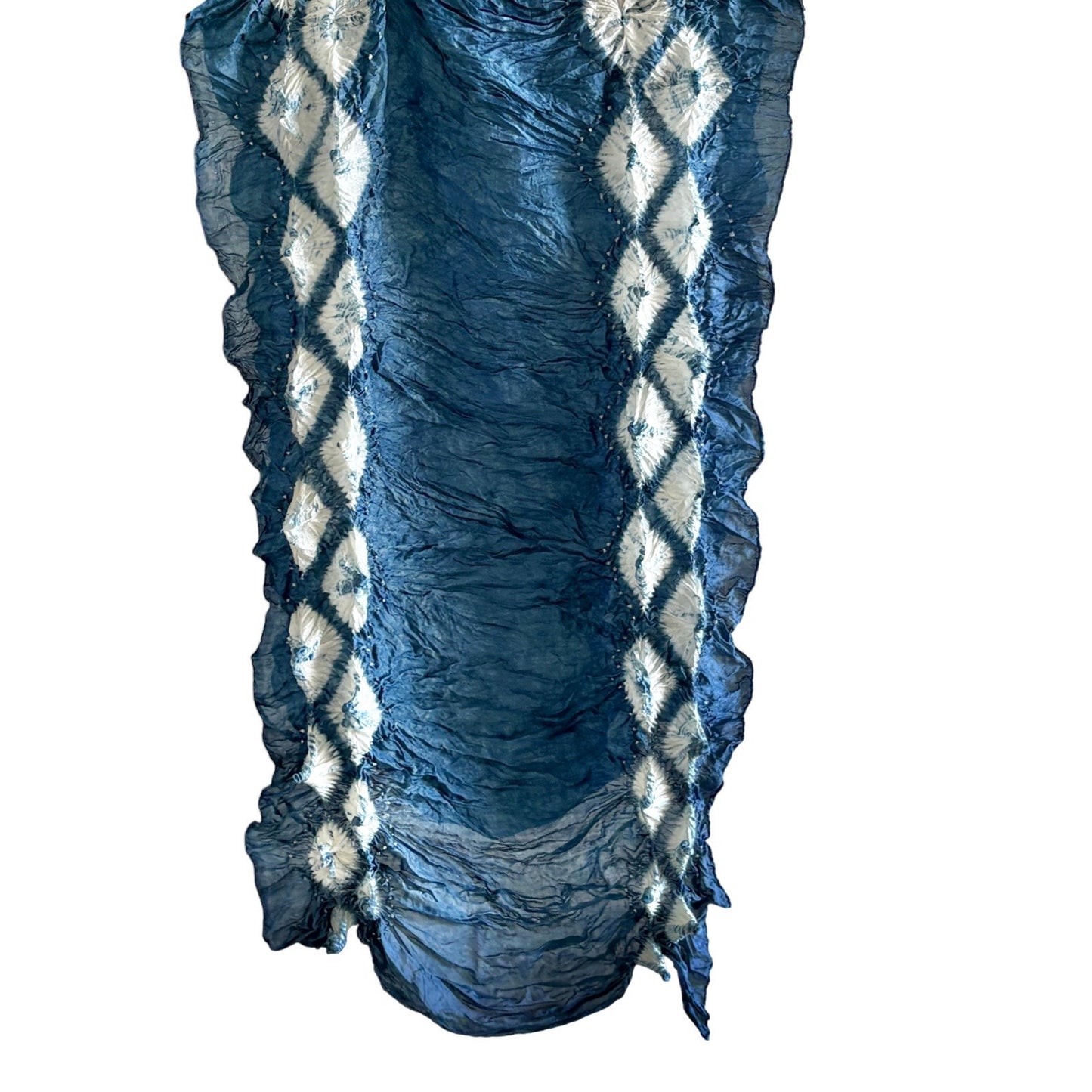 CASPIAN Tie Dye Natural Indigo Handwoven Scarf
