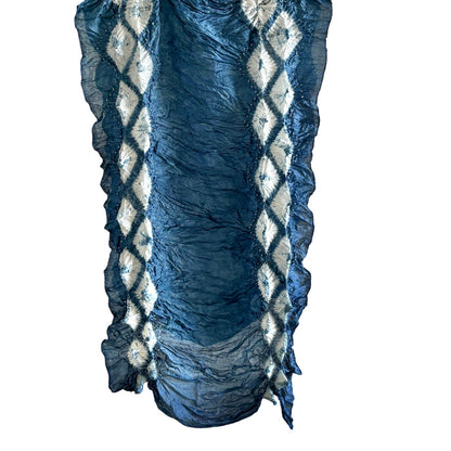 CASPIAN Tie Dye Natural Indigo Handwoven Scarf