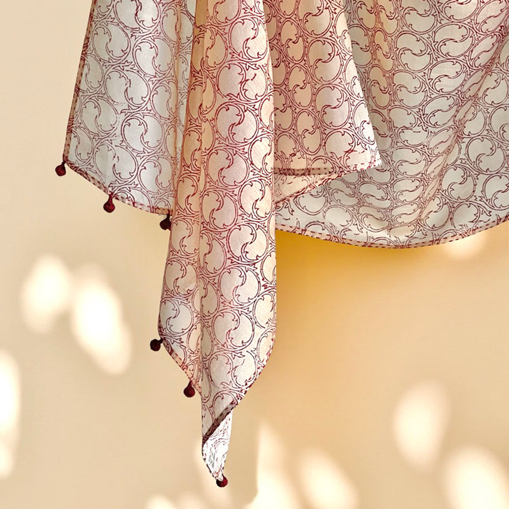 TENDRILS Cotton Silk Scarf