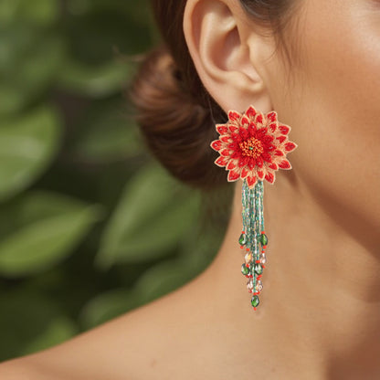 Superbloom DAHLIA Embroidered Earrings