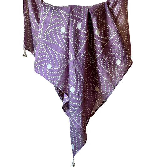 DEWBERRY Batik Hand Block Printed Mulberry Silk Square Scarf
