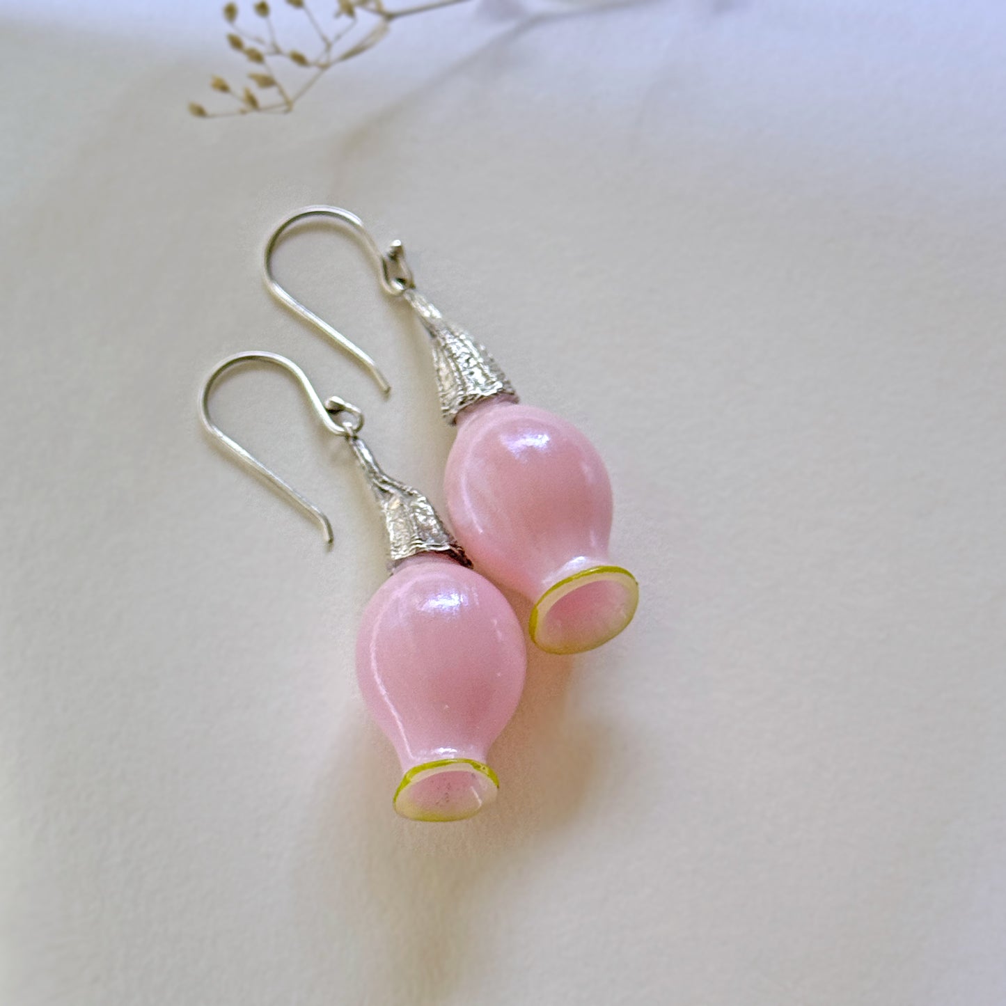 GEMMA Pink Pod Dangle Earrings