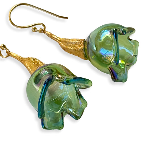 GLIMMER Green Pod Dangle Earrings