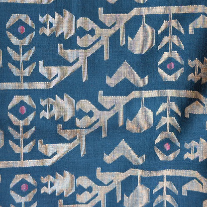 IRIA Jamdani Indigo Cotton Sari