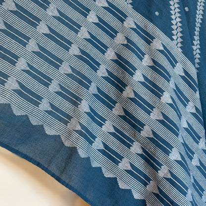 Jamdani BANSKIA Indigo Cotton Sari