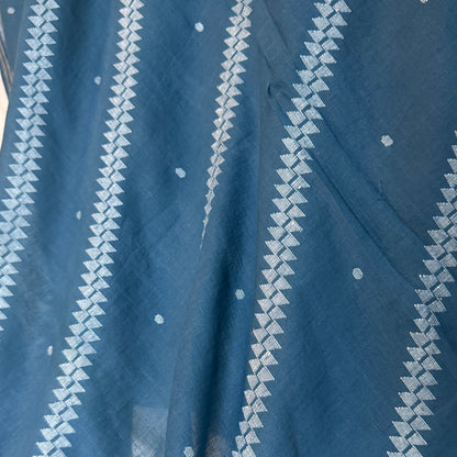 Jamdani BANSKIA Indigo Cotton Sari