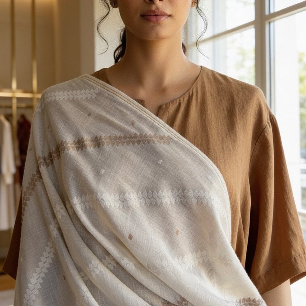 Jamdani TERCHI FERN Cotton Sari