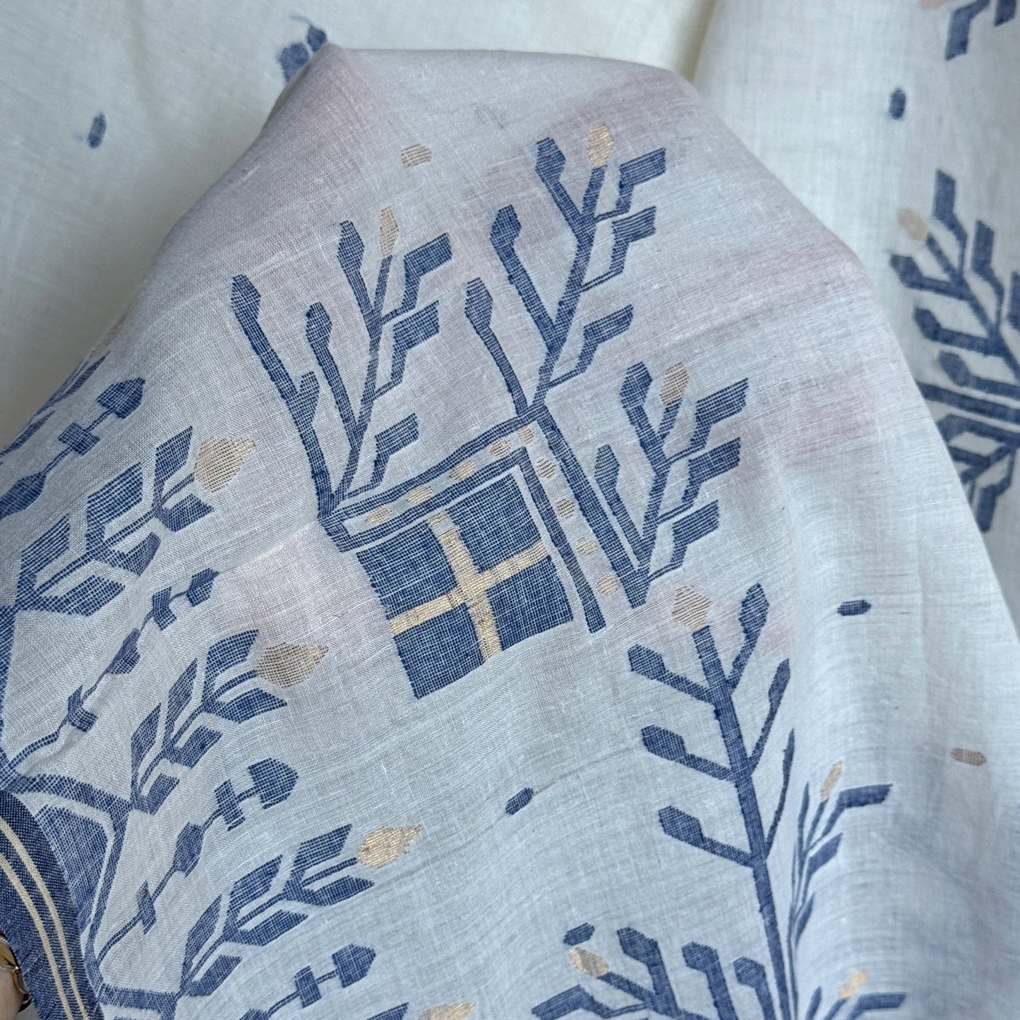 Jamdani NEEL VRIKSH Needlework Handwoven Cotton Sari