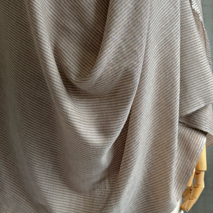 Pashmina Wool Natural Taupe and Brown Striped Wrap