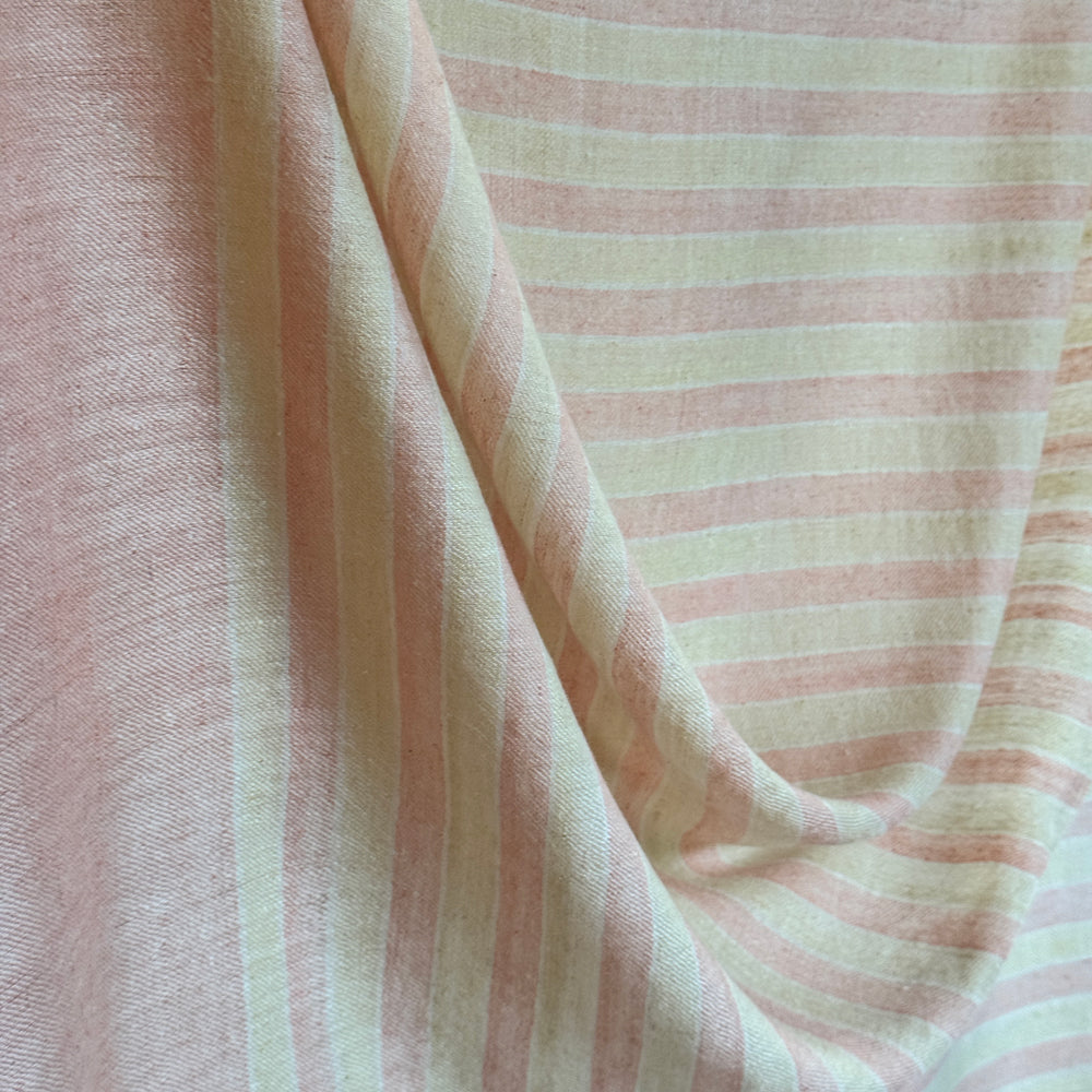 Pashmina Wool Peach and Cream Striped Wrap