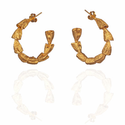 Gold Plated AMMIL Pod Hoop Earrings