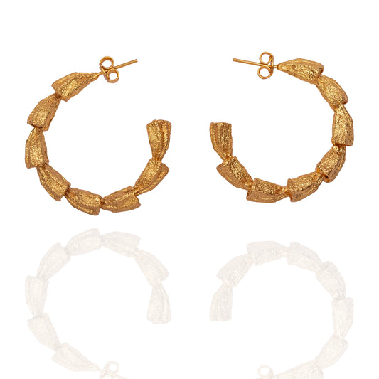 Gold Plated AMMIL Pod Hoop Earrings