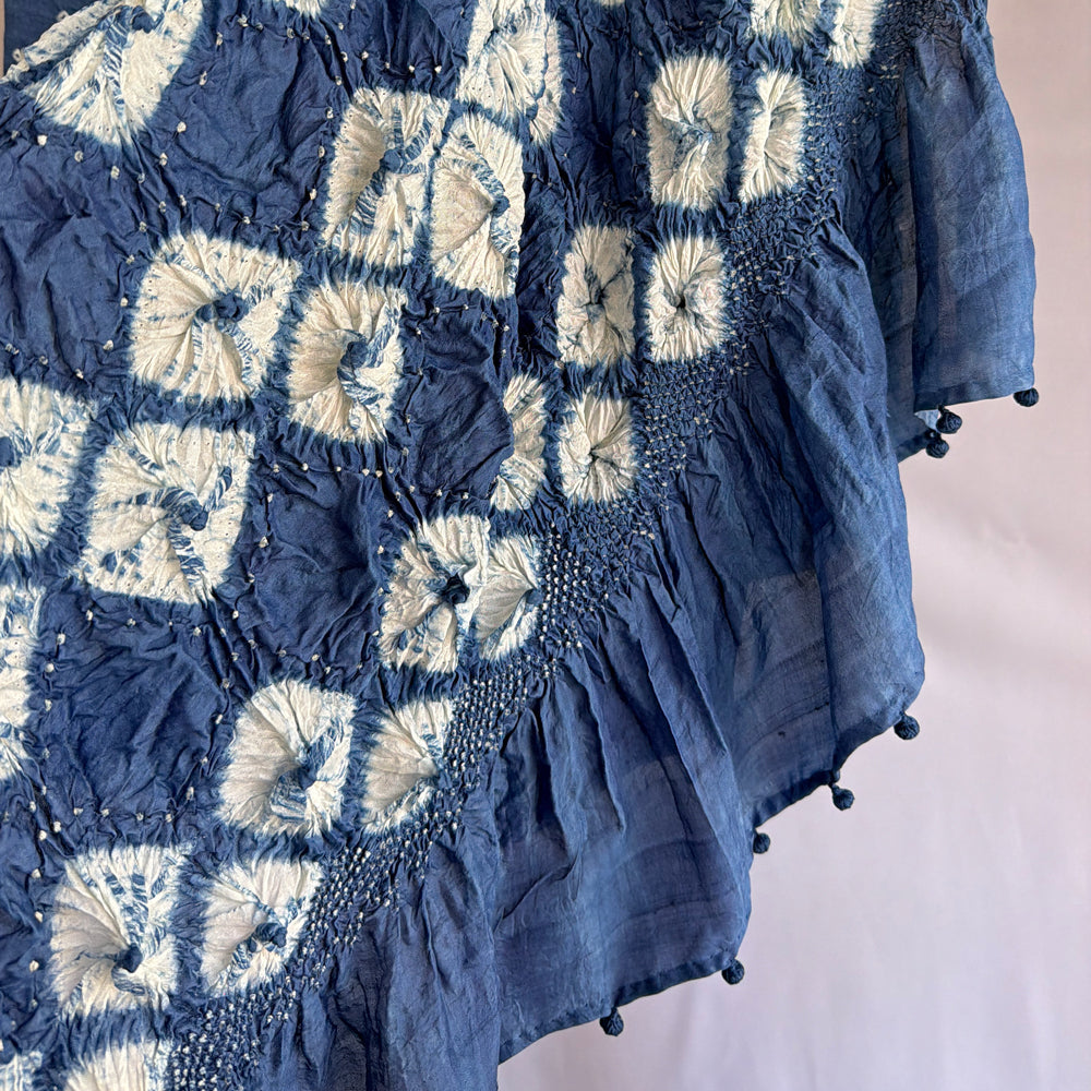NEELA Tie Dye Handwoven Mulberry Silk Sari