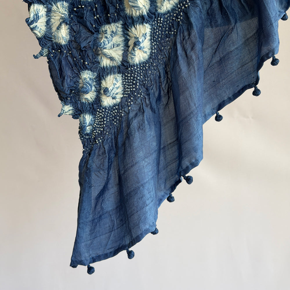 NEELA Tie Dye Handwoven Mulberry Silk Sari