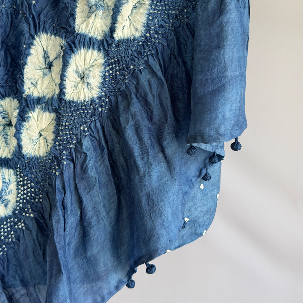 NEELA Tie Dye Handwoven Mulberry Silk Sari