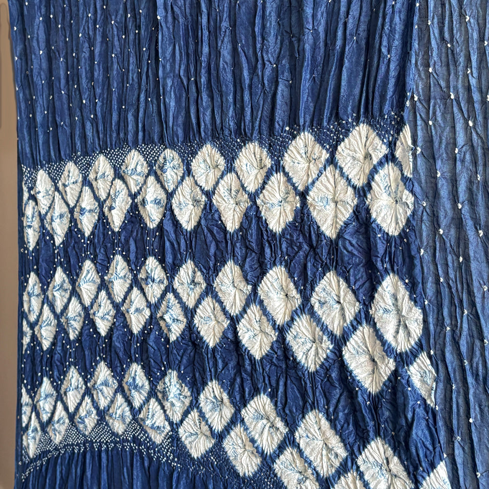 NEELA Tie Dye Handwoven Mulberry Silk Sari