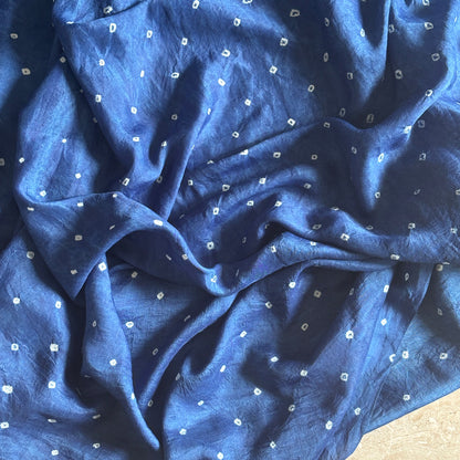 NEELA Tie Dye Handwoven Mulberry Silk Sari