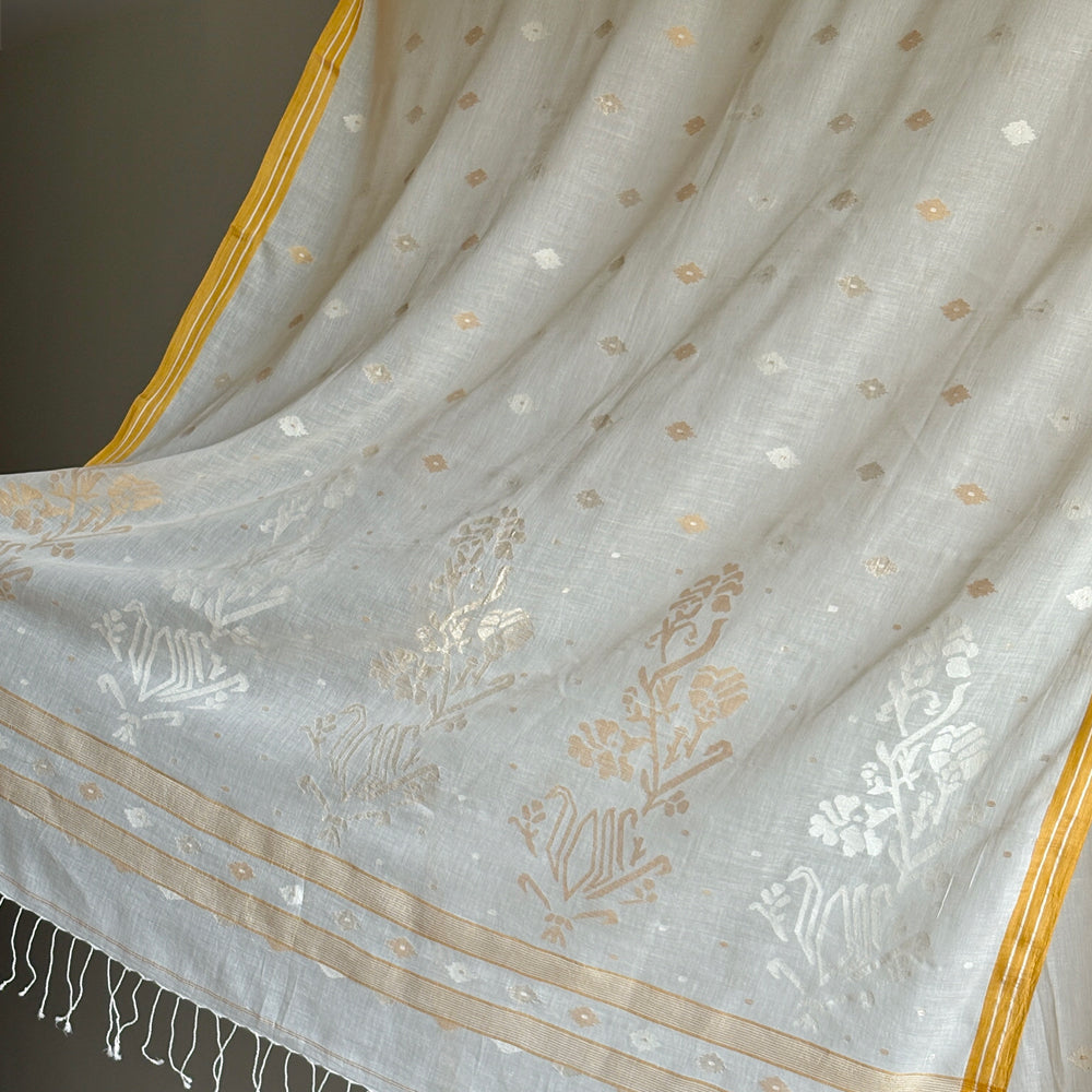 BUSTAN Handwoven Jamdani Sari