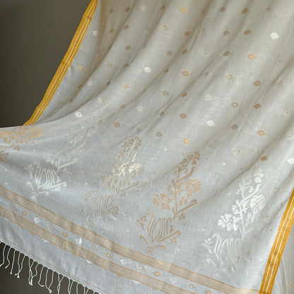 BUSTAN Handwoven Jamdani Sari