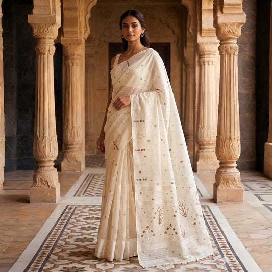 HERBARIUM Jamdani Handwoven Cotton Sari