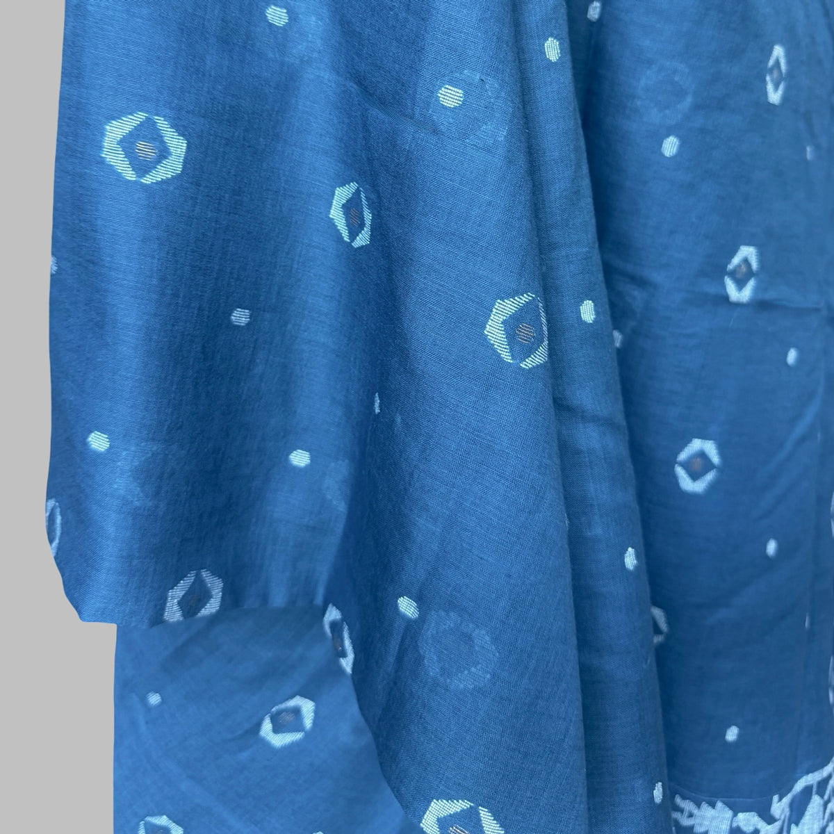 IRIA II Jamdani Blue Cotton Sari