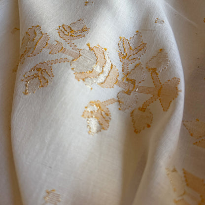 ISHA Jamdani Handwoven Cotton Real Zari Sari & Blouse