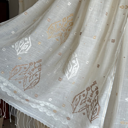 MALIKA Jamdani Handwoven Cotton Sari