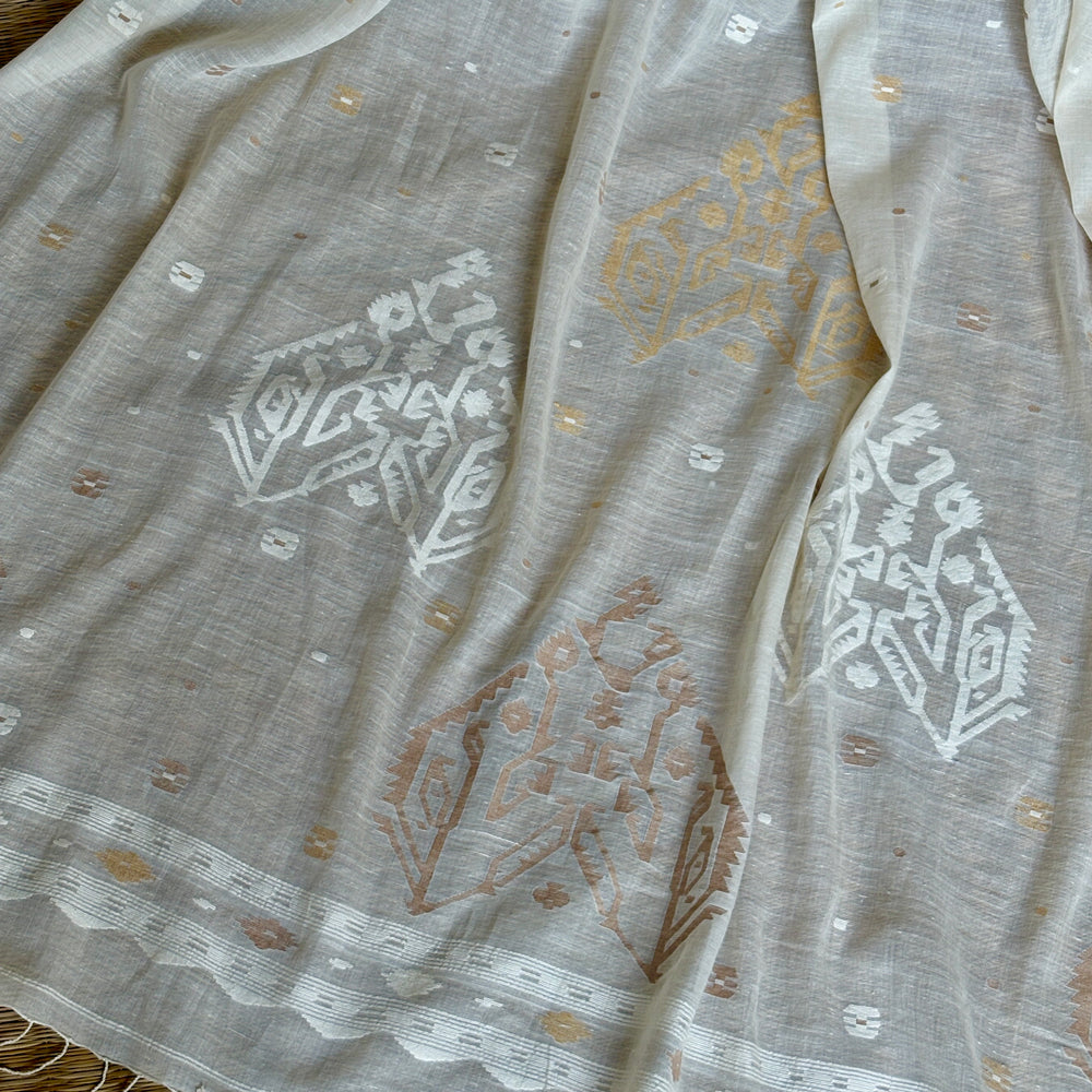 MALIKA Jamdani Handwoven Cotton Sari