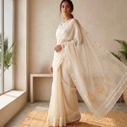 MANJARI Jamdani Handwoven Cotton Sari