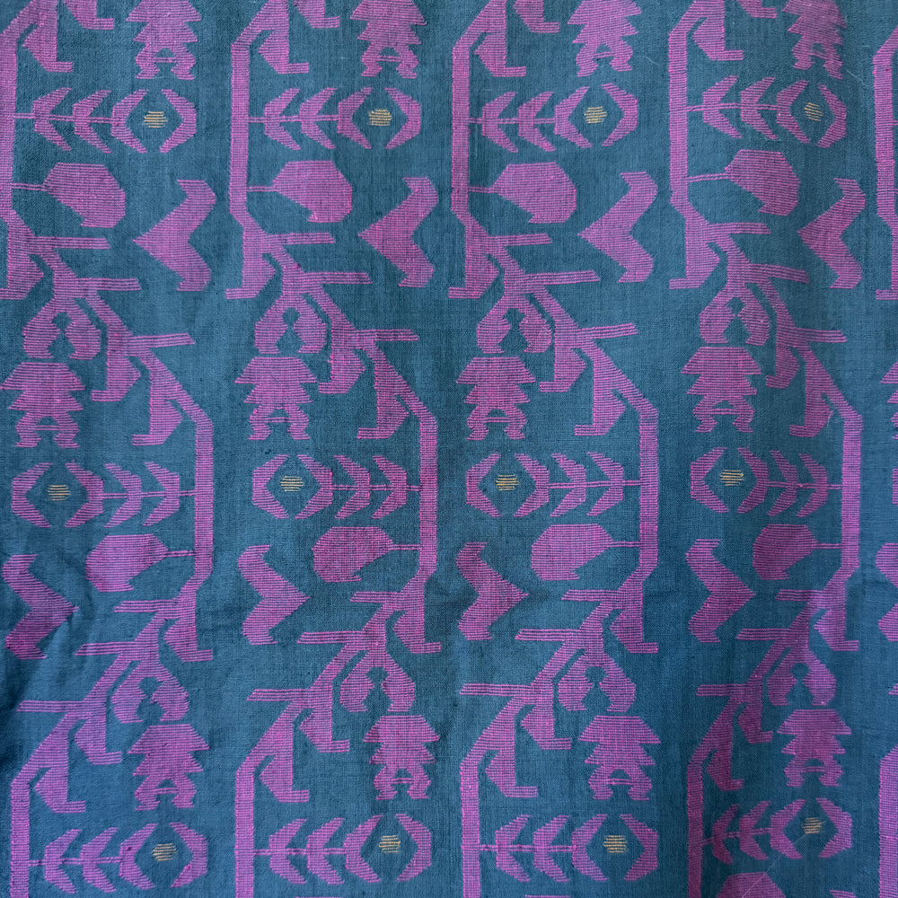 IRIA II Jamdani Blue Cotton Sari