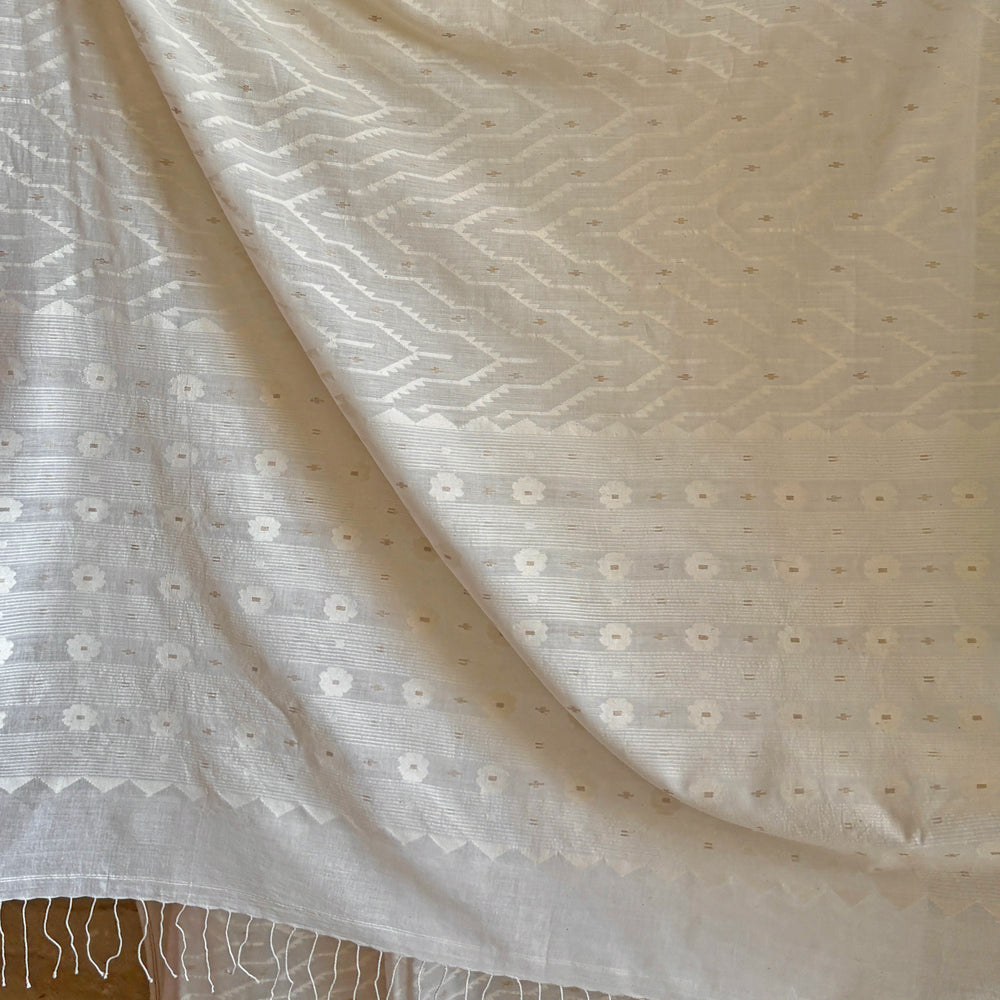 Jamdani ZIGZAG JAAL Cotton Sari