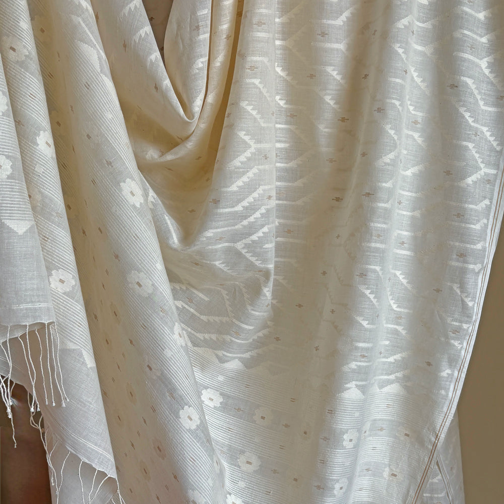 Jamdani ZIGZAG JAAL Cotton Sari
