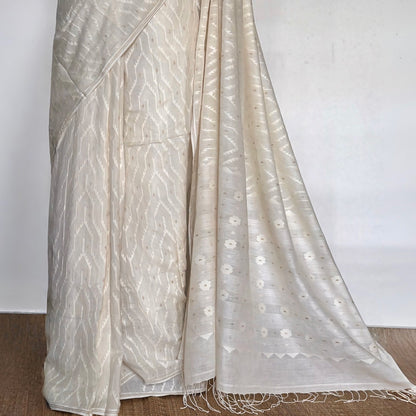 Jamdani ZIGZAG JAAL Cotton Sari