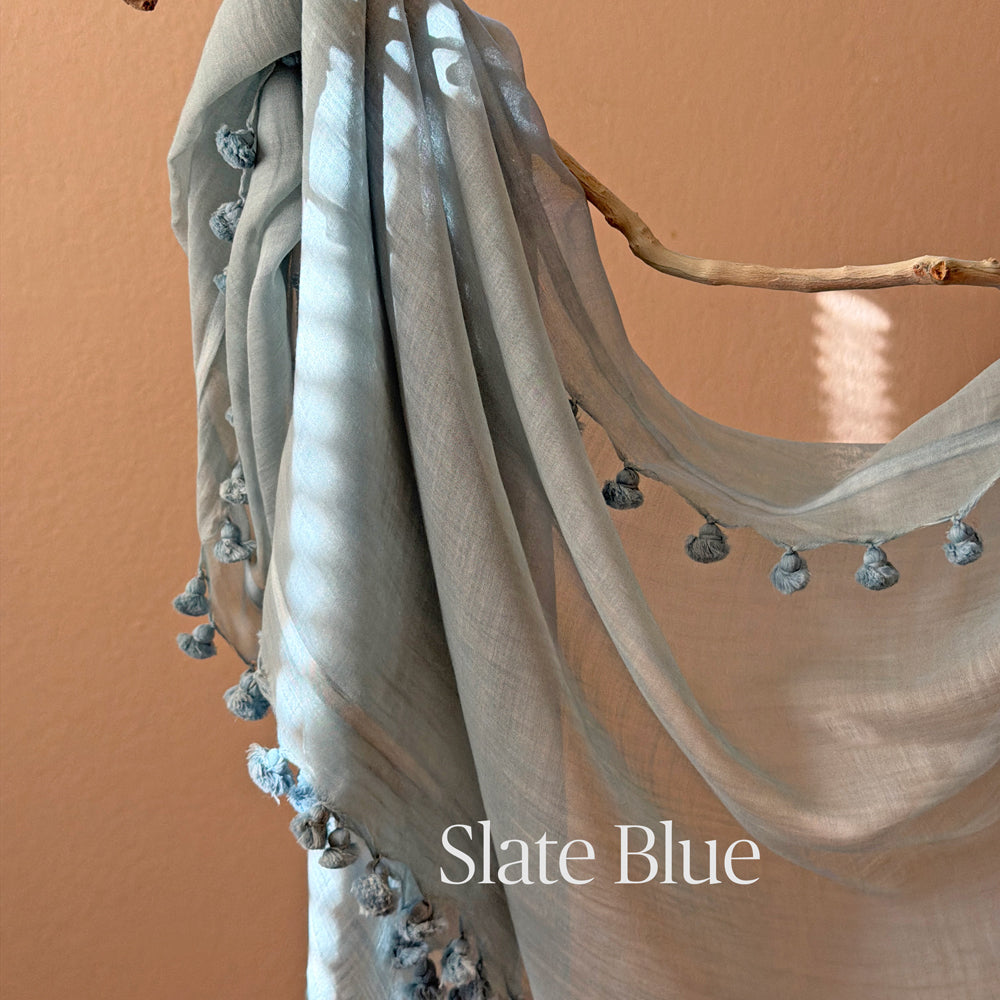 WOVEN MIST Natural Dye Handwoven Scarf
