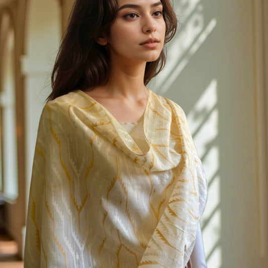 Jamdani ZIG ZAG Cotton Shoulder Wrap
