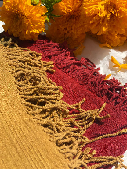 Handwoven Peace Ahimsa Silk Natural Dyed Stole